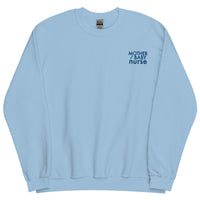 Mother/Baby Nurse Crewneck Blue on Blue